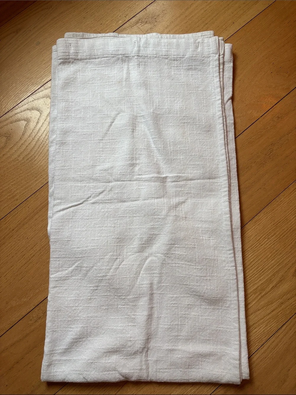 Threshold™ Woven Texture Shower Curtain White | 100% Cotton | EUC 72” x 72”